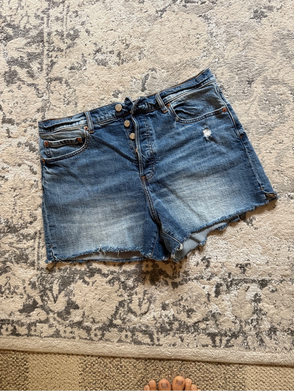 High-Rise Distressed Daze Denim Shorts